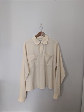 Five Studio Montreal - Butter Yellow  Button-Up Blouse with Chest Pockets